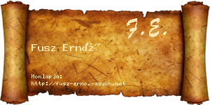 Fusz Ernő névjegykártya
