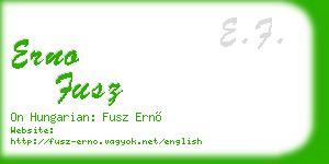 erno fusz business card