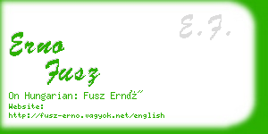 erno fusz business card